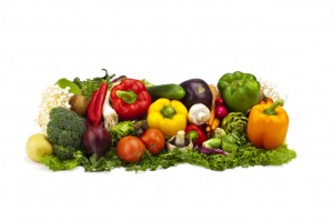 Arrangement af forskellige grøntsager