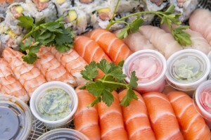 Frisk japansk sushi