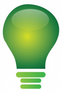 Grøn elpære - symboliserer energibesparelse