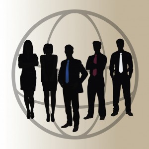 Team - silhouetter af forretningsfolk